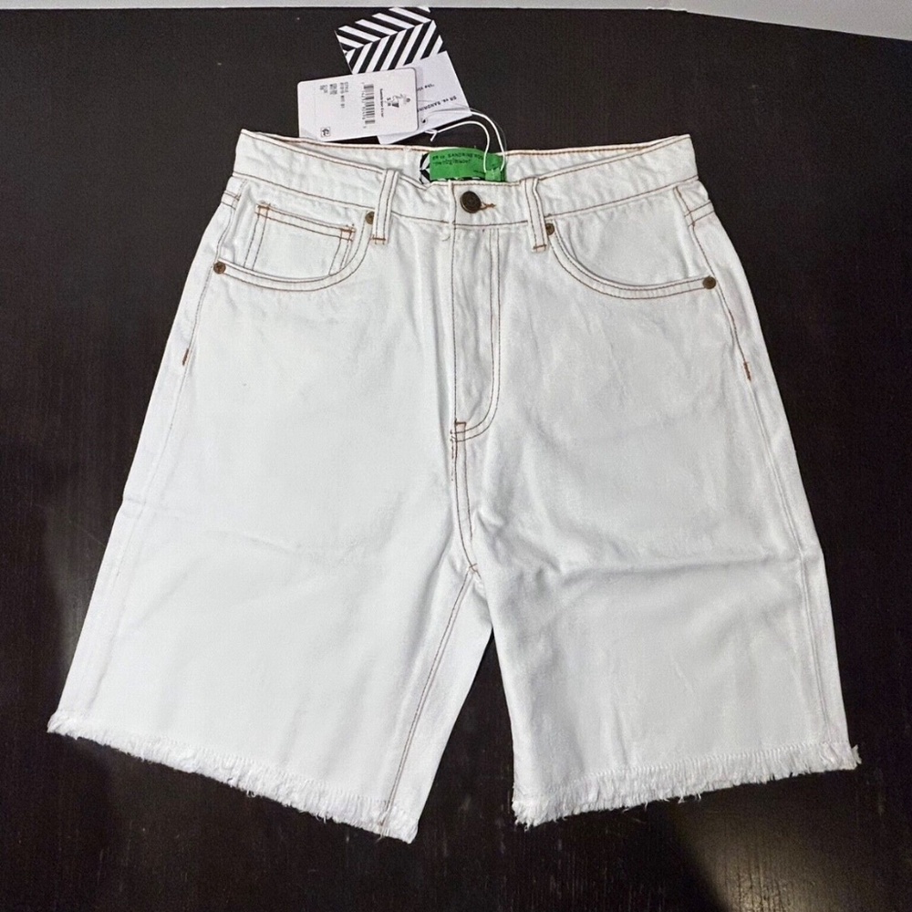 Free People X Sandrine Rose High Waist Frayed Hem Shorts White Size 28 - NWT